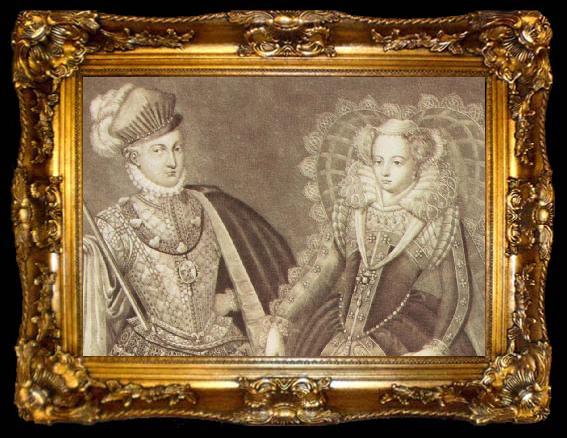 framed  unknow artist Henry,Lord Darnley and Mary Stuart, ta009-2